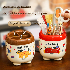 Cartoon Pen Holder - Cute Desk Organizer for Office Supplies