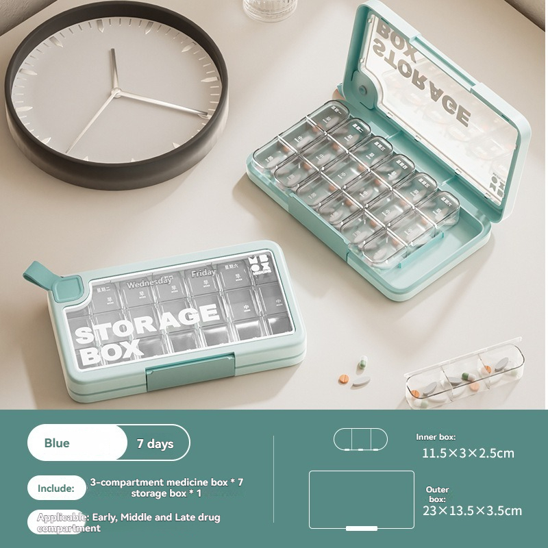 Seven-day Portable Sealed Medicine Box 