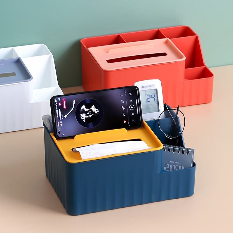 Living Room Coffee Table Simple Compartment Tissue Box