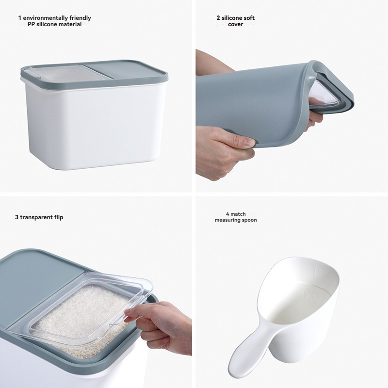 Grain Storage Container with Measuring Spoon - Factory Direct B2B Food Storage Solution