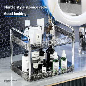 Nordic Transparent Double-Layer Bathroom Storage Rack for Bulk Retail