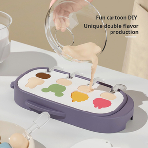 DIY Cartoon Double Flavor Popsicle Mold for Wholesale 