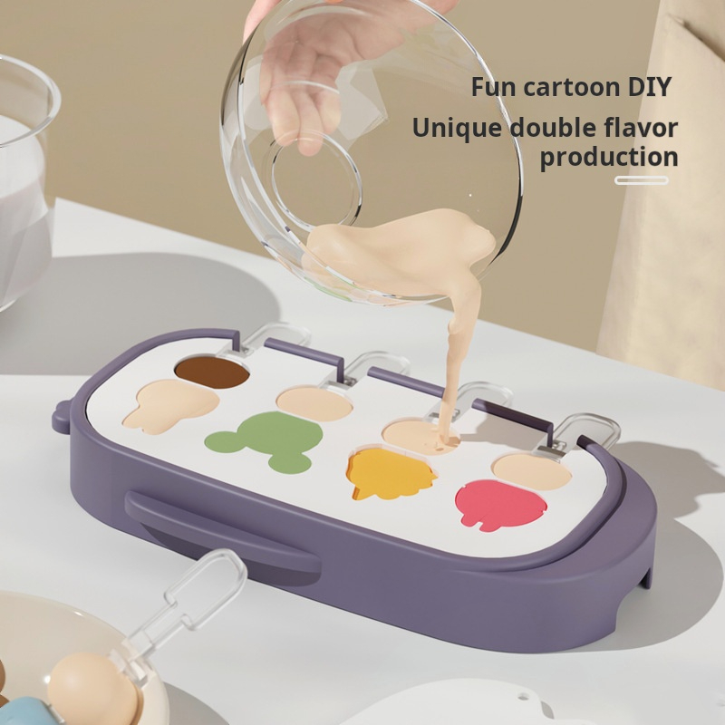 DIY Cartoon Double Flavor Popsicle Mold for Wholesale 