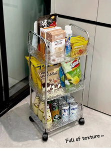 Nordic Transparent Multi-Layer Storage Cart for Bulk Retail & Spas