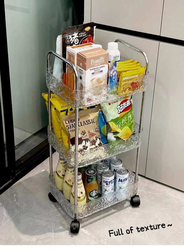 Nordic Transparent Multi-Layer Storage Cart for Bulk Retail & Spas