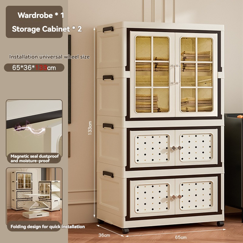 Nordic Transparent Multi-Layer Storage Wardrobe 