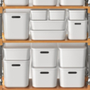 White Plastic Storage Bins with Handles for Wholesale - Durable & Stackable