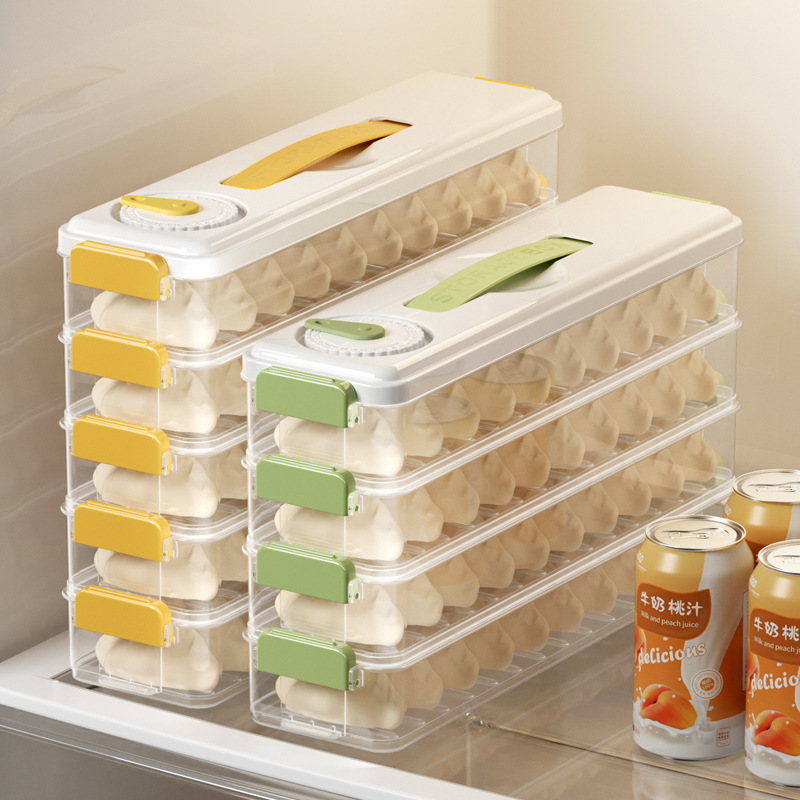 Kitchen household food grade dumpling box refrigerator freezer fresh dumpling storage box
