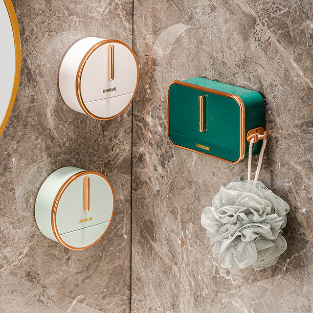 Elegant Round And Square Wall-Mounted Soap Holder for Bathrooms