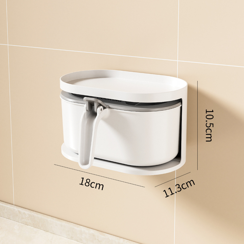 Versatile Wall-Mounted Seasoning Box Single & Double Layer