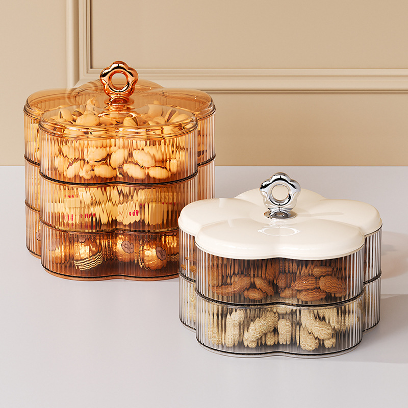 Flower Shape Candy Dish Living Room Home Light Luxury High-end Snack Storage Box
