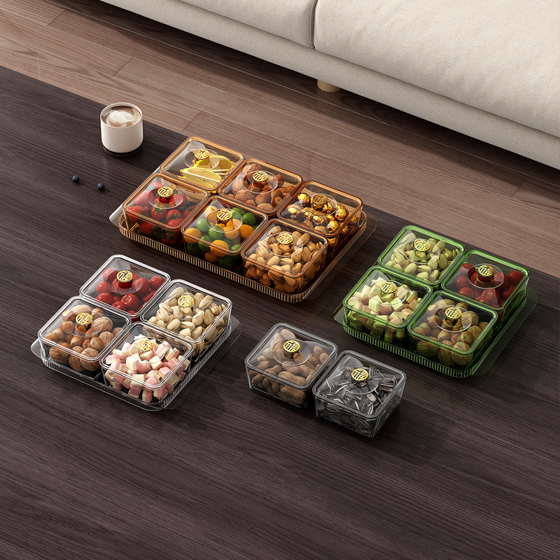 Nordic Light Luxury Partitioned Fruit Plate Living Room Coffee Table Tea Snack Dried Fruit Plate