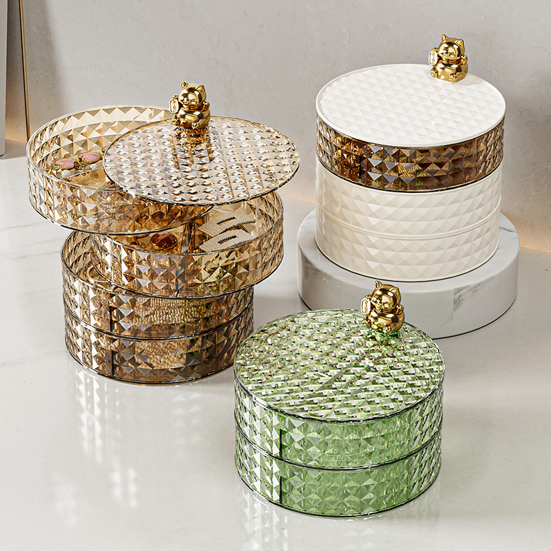 Light Luxury Display Tray Jewelry Lipstick Box Rotating Storage Tray