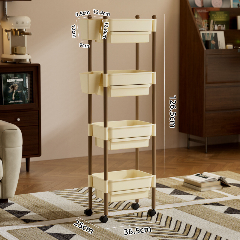 Durable Multi Layer Storage Rack with Drawers for Kitchen Bedroom Living Room Snacks Cosmetics Organizer
