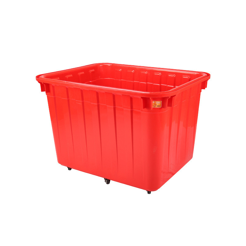 Plastic Storage Bin with Wheels for Industrial Use 