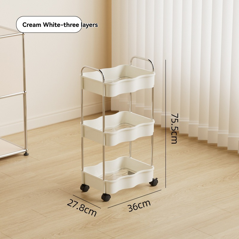 Wave-Shaped Trolley Storage Rack