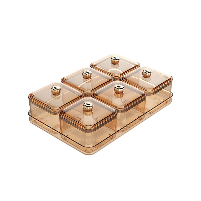 Light Luxury Dried Fruit Plate New Year's Goods Sealed Moisture-proof Compartment Large Capacity Snacks Dessert Candy Storage Box.