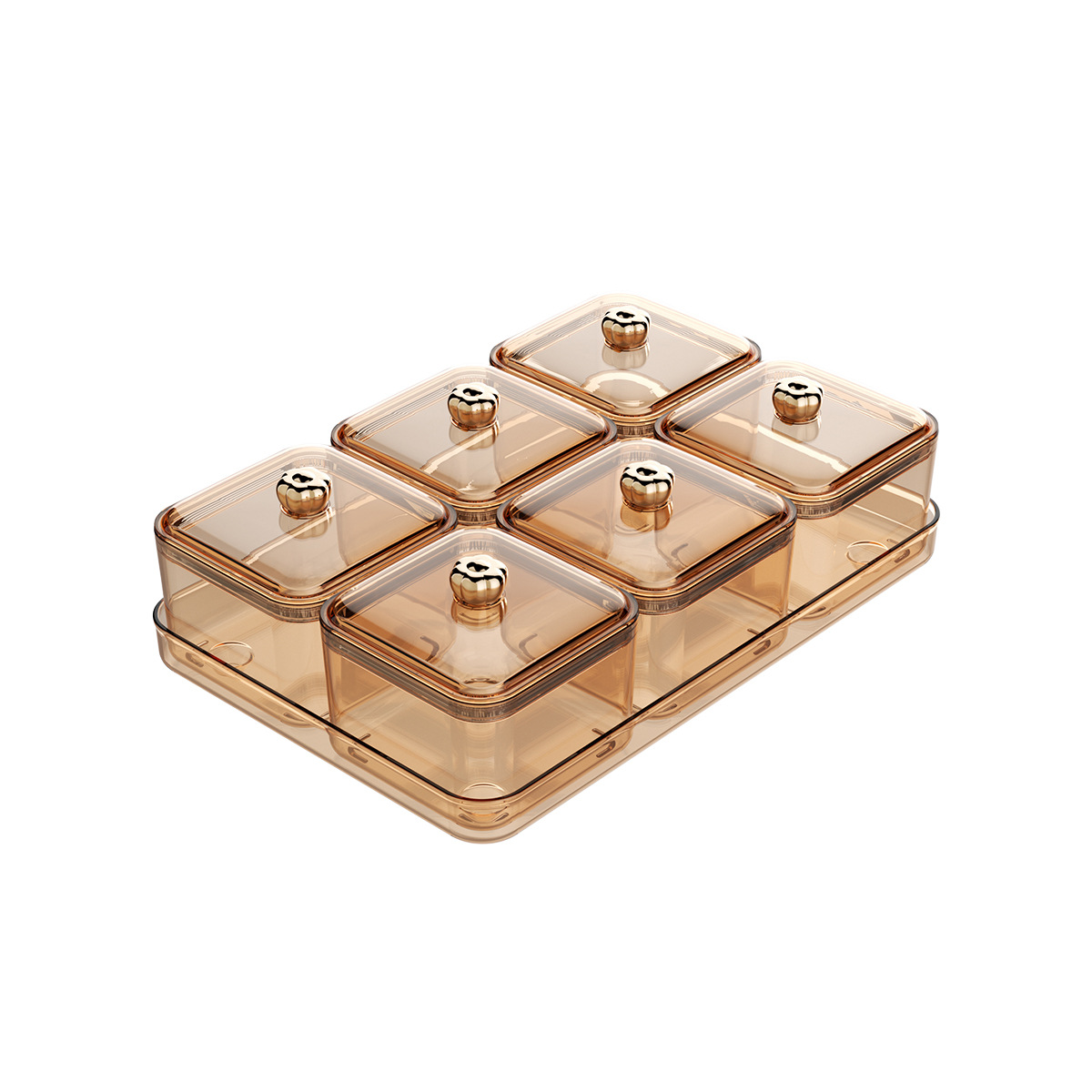 Light Luxury Dried Fruit Plate New Year's Goods Sealed Moisture-proof Compartment Large Capacity Snacks Dessert Candy Storage Box.