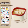 Cartoon Desktop Storage Box - 6-Grid Large Capacity Organizer for Office Supplies