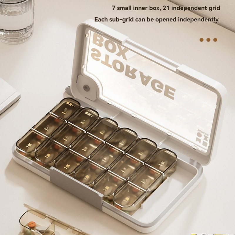 Seven-day Portable Sealed Medicine Box 