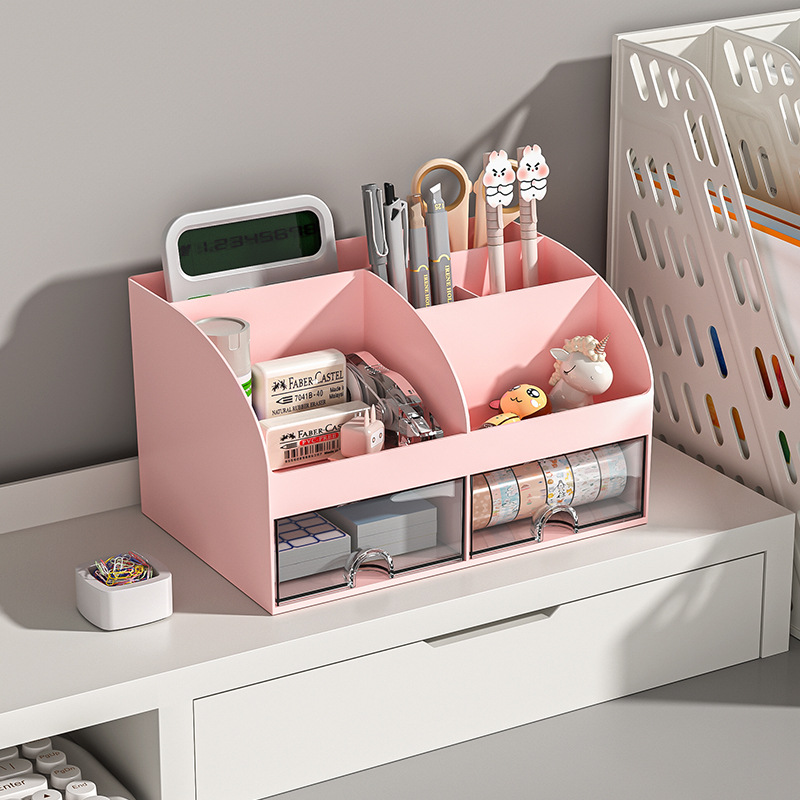 Double Drawer Compartments Storage Box