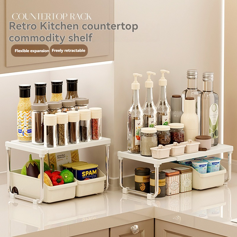 Retractable Double-Layer Storage Rack