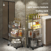 Light Luxury Transparent Trolley Storage Rack Multi Layer Cart