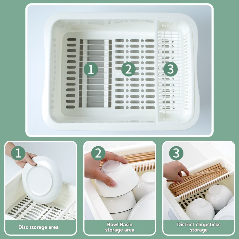 Dustproof Draining Dish Cabinet for Kitchen Tableware Storage
