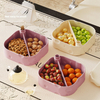 New Year Fruit Box Nordic Fashion Bear Rotating Cheese Box Dried Fruit Box with Lid Partition Snack Storage Box Fruit Box