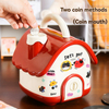 Red-Cabin And Brown-Cottage Coin Bank for Wholesale - Cute Desktop Decoration with DIY Cartoon Stickers