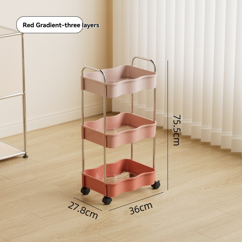 Wave-Shaped Trolley Storage Rack