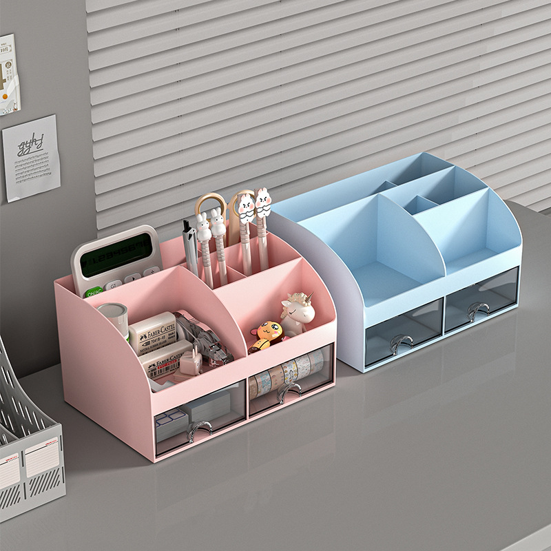 Double Drawer Compartments Storage Box