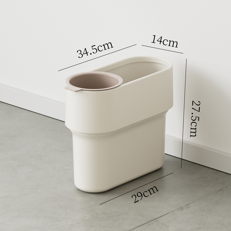 Simple Narrow Lidless Crevice Trash Can 