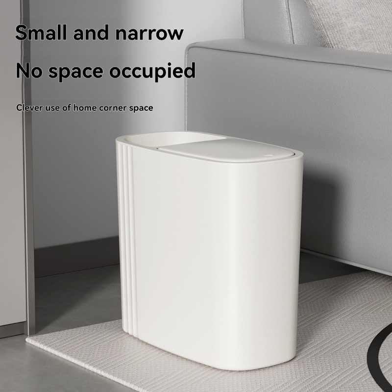 Plastic Covered Anti-odor Narrow-seam Press-type Trash Can