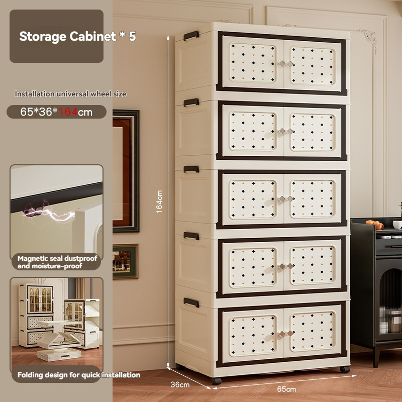 Nordic Transparent Double-Door Storage Wardrobe for Bulk Retail