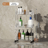 Nordic Transparent Multi-Layer Bathroom Storage Cart for Bulk Retail