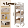 3-Tier And 4-Tier Movable Schoolbag Rack with Wheels - Multi-Layer Storage for Office And School Supplies