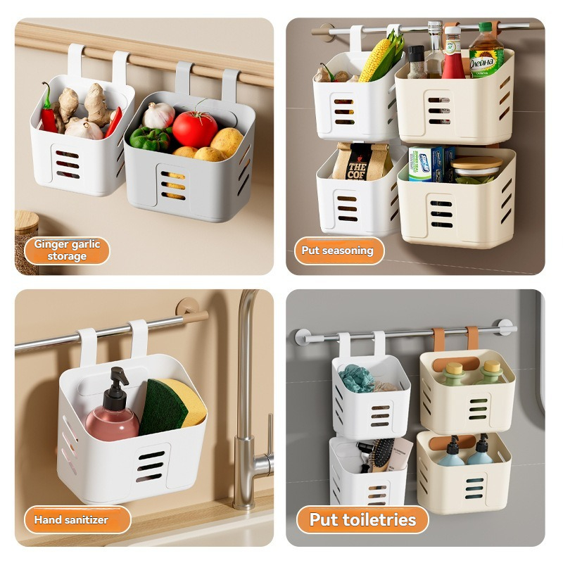 Hanging Storage Basket - Efficient Bathroom & Kitchen Organization Solution