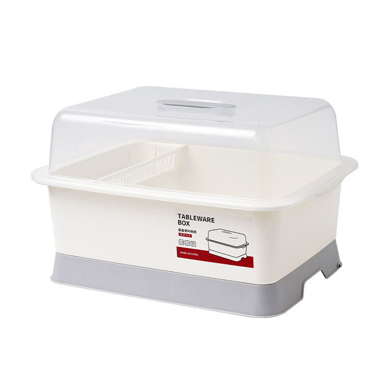 Dustproof Draining Dish Cabinet for Kitchen Tableware Storage