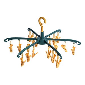 Multi-Arm Laundry Drying Rack with Clips for B2B Buyers 