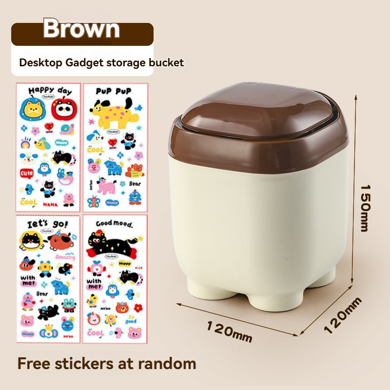 Desktop Gadget Storage Bucket - Cute Desk Trash Bin for Office Use