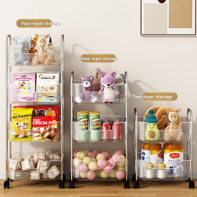 Transparent Wheeled Portable U-shaped Storage Rack