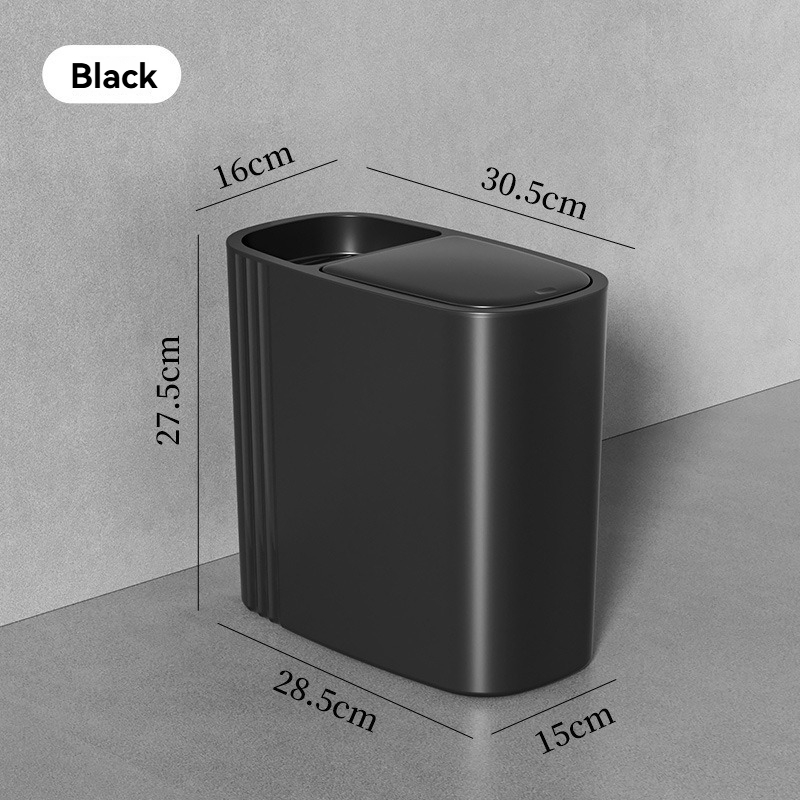 Plastic Covered Anti-odor Narrow-seam Press-type Trash Can