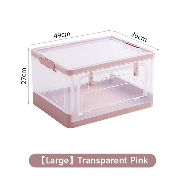 Transparent Folding Storage Box Bedroom Laundry Organizer Plastic Box For Household Dormitory