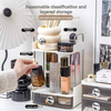2-Tier Transparent Drawer Storage Rack for Desktop Organization