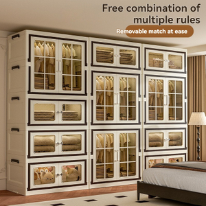 Nordic Transparent Multi-Layer Storage Wardrobe for Bulk Retail
