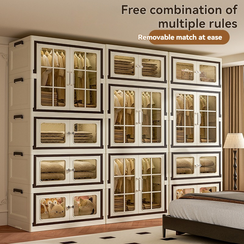 Nordic Transparent Multi-Layer Storage Wardrobe for Bulk Retail