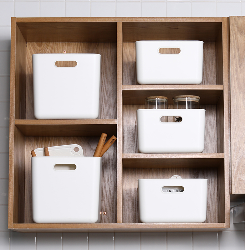 White Plastic Storage Bins with Handles for Wholesale - Durable & Stackable