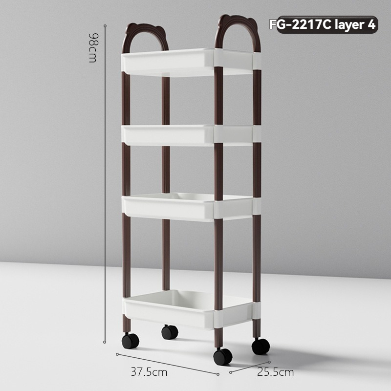 Multi-Layer Mobile Storage Rack - Efficient Kitchen And Office Storage Solution