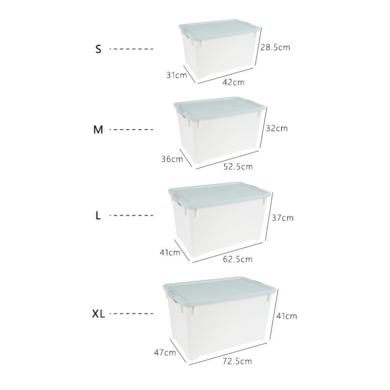 Storage Box with Lid in Small, Medium, Large, and Extra Large Sizes